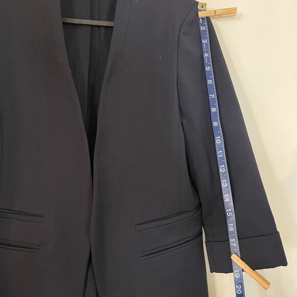 Express Navy Three-Quarter Sleeve Petite Blazer - Picture 8 of 11